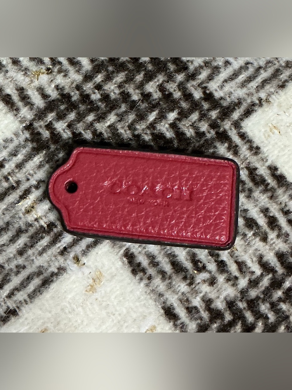 COACH MAUVE LEATHER TAG PURSE CHARM